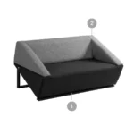 مبل اداری دو نفره F700N2 دو رنگ - تصویر 3